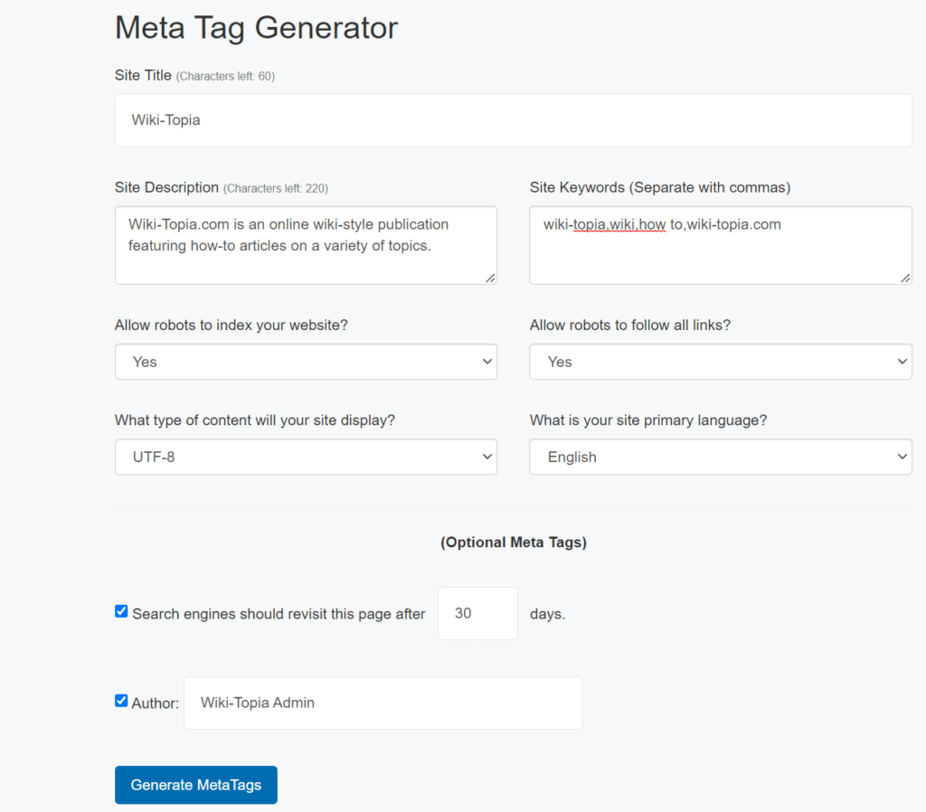 How to generate meta-tags?